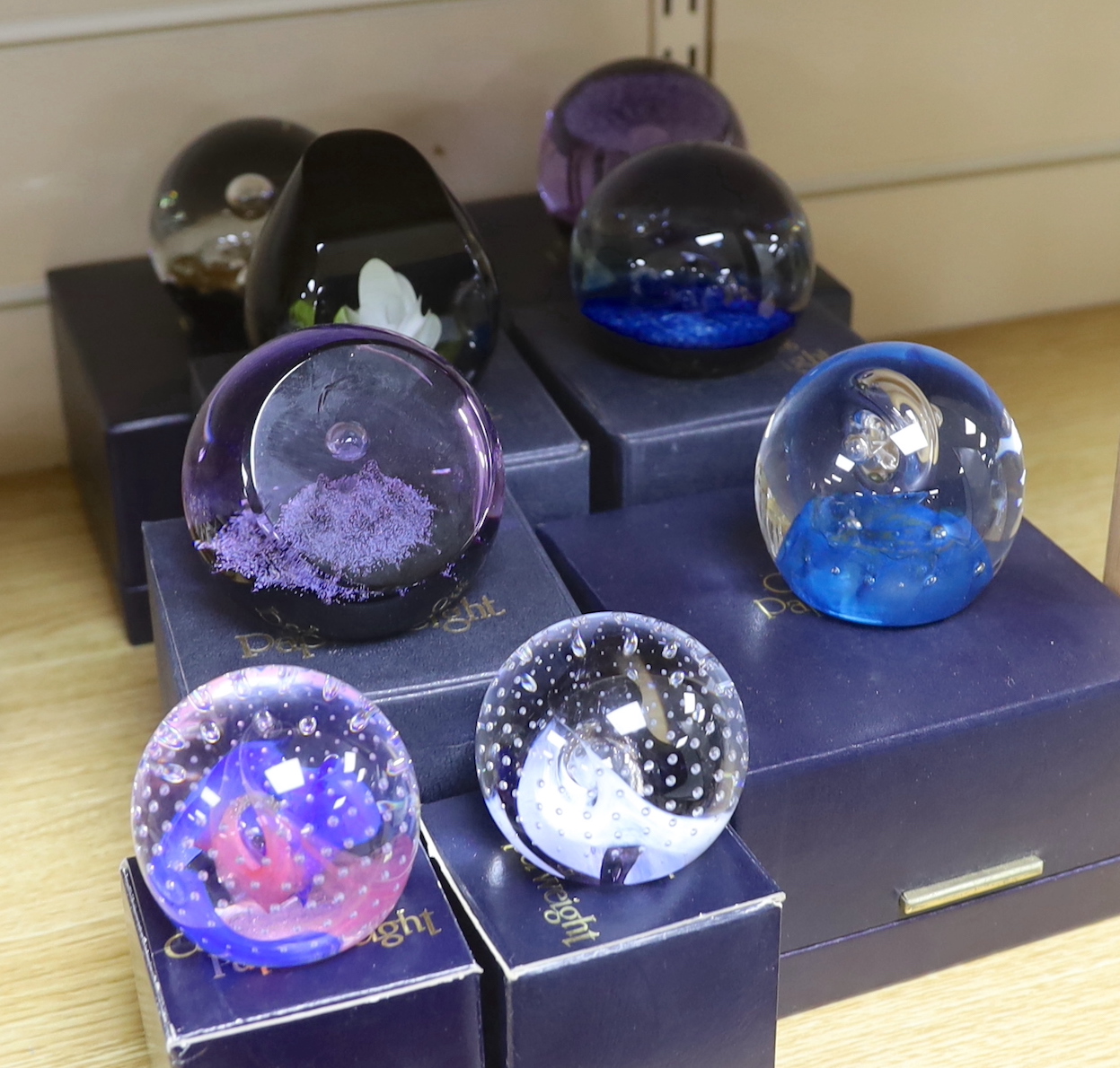 Eight Caithness paperweights, boxed, some limited edition